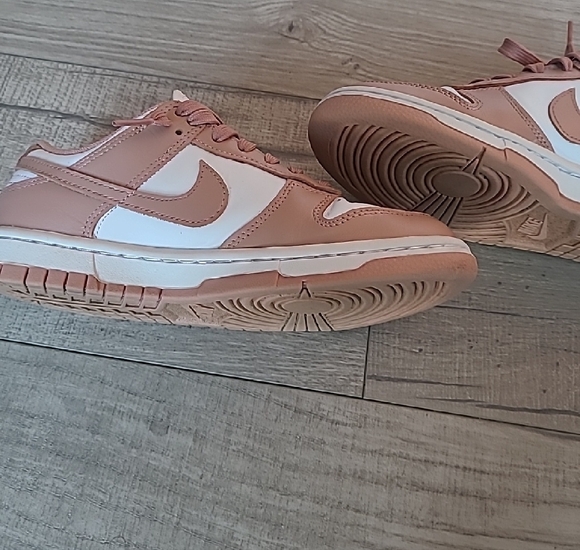 Nike Women's Dunks, Blush and White Sneakers - Picture 6 of 8